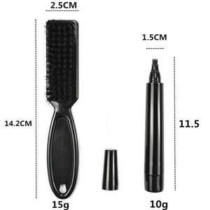 2 in 1 Beard Filling Pen Kit Men Waterproof Male Mustache Pencil Filler Shaping Grooming Set Barber Shop Facial Hair Repair Tool