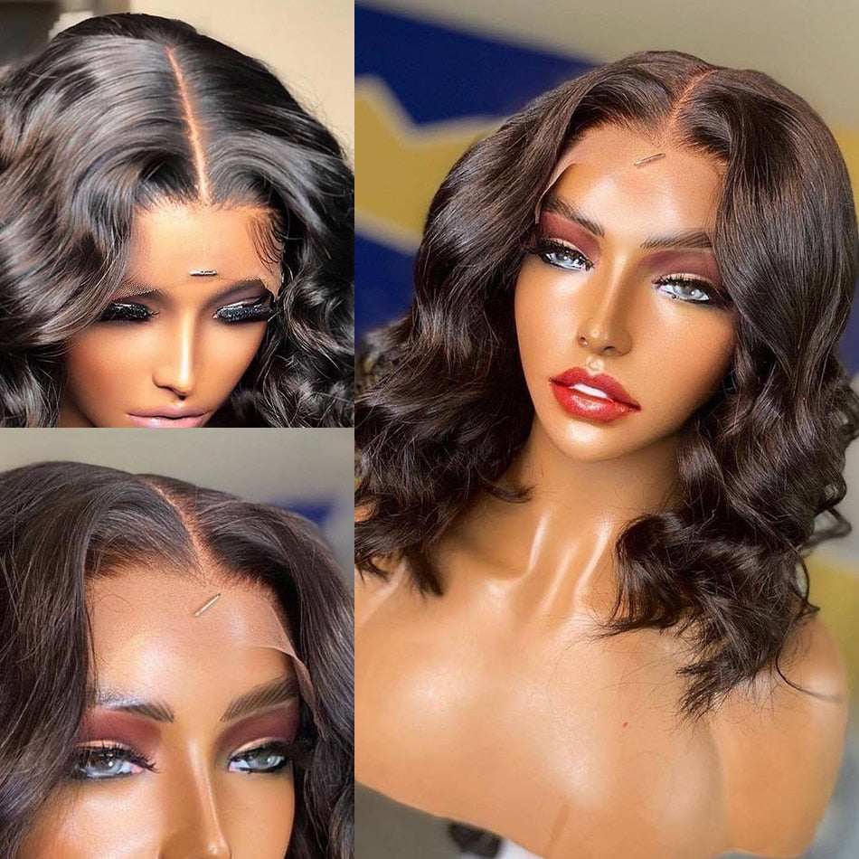 Callender Girls HD Frontal Wigs Body Wave 13x6 Short Bob Wig 13x4 Lace Front Human Hair Brazilian Remy 4x4 Closure Loose Pre Plucked 180 Density